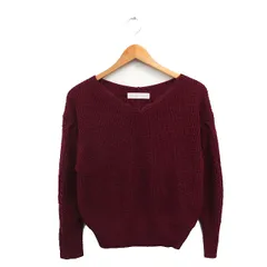 トランテアン ソン ドゥ モード 31 Sons de mode ニット セーター 長袖 レース Vネック 36 ワインレッド /KT30