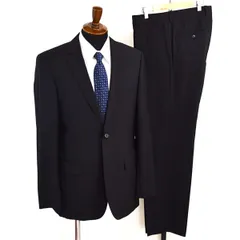 HUGO BOSS 100's生地 2つボタン シングルスーツ L A7 ブラック ストライプ ノータック  ヒューゴボス 50157985-001 夏物 春夏 6XE118 【送料無料】【中古】【メンズビジネス】202605のサムネイル