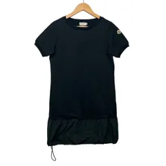 MONCLER(モンクレール) ワンピース サイズS レディース美品  ABITO MANICHE CORTE 黒 クルーネック/半袖/ひざ丈のサムネイル