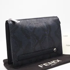 ★3日以内返品可★美品 FENDI フェンディ パイソン クラッチバッグ 7VA445 クラッチバッグ ブルー ブラック パイソン レザー メンズのサムネイル