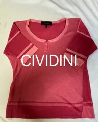 CIVIDINI チヴィディーニ　麻　リネン100　ニット　半袖　ピンクのサムネイル