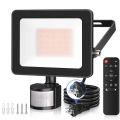 CLY人感センサーライト屋外防犯LED投光器25W電球色3000LM2700KIP66防水作業灯フラッドライト超爆光【2025年最新改良リモコン操作