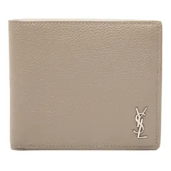 サンローラン タイニーカサンドラ YSLロゴ 二つ折り財布 610193 ベージュ系 レザー レディース SAINT LAURENT【1-0272050】