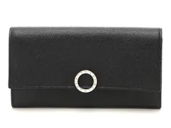 BVLGARI ブルガリ バッグ ブルガリブルガリ クリップ ロングフラップウォレット ブラック ｻｲﾌ･小物 30414 長財布 レザー ブラック メンズ【中古】