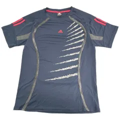 90年代 adidas アディダス ドライＴシャツ サッカー スポーツ ネイビー(メンズ L)中古 古着 Y2313