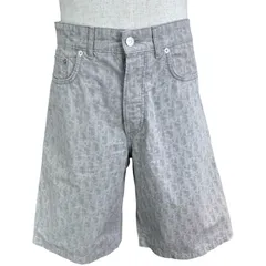 クリスチャン・ディオール Christian Dior オブリーク総柄コットンショートパンツ 483D009A3001 グレー コットン メンズ ショートパンツのサムネイル