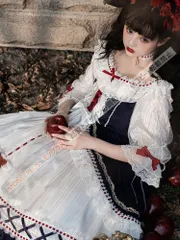 【送料無料】 白雪姫ロリータドレス コスプレ衣装 ゴスロリ lolitaツーピース（ドレス×首元アクセサリー）高級感 文化祭 舞台衣装 イベント向け 普段着 CJF61P184