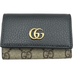 美品】GUCCI グッチ GGマーモント 6連 キーケース レザー ブラック