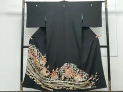 平和屋着物■豪華黒留袖　駒刺繍　花車文　金彩　正絹　逸品　CABG8727thのサムネイル