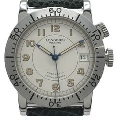 론진 LONGINES 윔스 세계 3000 개 한정 L2.608.4 실버 스테인레스 스틸 자동 감기 남성 시계