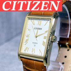 稼働 CITIZEN シチズン 70s ヴィンテージ腕時計 スクエア タンク