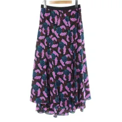 ダイアンフォンファステンバーグ DIANE von FURSTENBERG 総柄 フリルスカート 4 黒 ブラック ピンク /AB ■OSのサムネイル