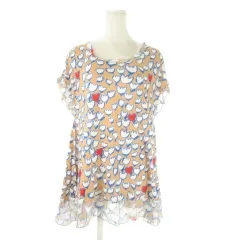 ツモリチサト TSUMORI CHISATO カットソー 半袖 Aライン フレア イラスト 花柄 2 ベージュ /CK51 ■GY99のサムネイル