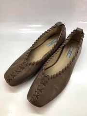 ILIMA イリマ IN9074 ステッチスクエアVカット フラット パンプス size24.5/茶 ■■ レディース