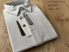新品訳有り COMME CA MEN コムサメン ソロテックス2WAYオックスフォード レギュラーカラーシャツ 04グレー Lサイズ 08HM05 定価15,400のサムネイル