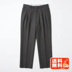 メンズ スラックス パンツ ダークグレー 無地 ワンタック CLOSSHI風のサムネイル