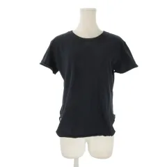 フランク&アイリーン Frank&Eileen Tシャツ XS 紺 ネイビー 黒 ブラック ラウンドネック 半袖 切りっぱなし /CK49 ■GY99のサムネイル