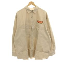 니코 앤 Niko and.. × Stranger Things 태그 첨부 워크 셔츠 캐주얼 셔츠 긴팔 로고 자수 프린트 L 베이지/HN ■GY53