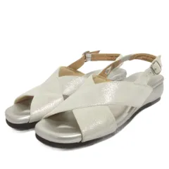 FAUVE ストラップサンダル オープントゥ シルバーカラー 24.5cm