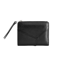 loewe パズルエッジ コンパクトジップウォレット タン 二つ折り財布 