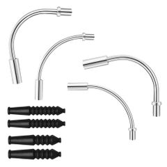 Renjzle Bicycle V-Brake Parts Inner Cable Lead Unit with Durable Plastic Protective Sleeve, for Mountain & Road Bikes, Complete with Cable Guide & Rubber Boot, Set of 4