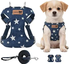 JoyFusion 犬 ハーネス Sサイズ ブルー星柄 3WAY 小型犬 猫対応のサムネイル