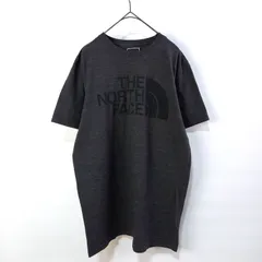ノースフェイス クルーネック Tシャツ 半袖 ビッグロゴ プリント グレー M