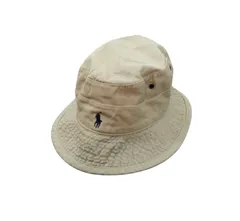 USA製 Polo by Ralph Lauren ポロラルフローレン バケットハット ベージュ ポニー刺繍 Mサイズ 頭囲約56cm 帽子 メンズ レディース