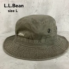 L.L.Bean エルエルビーン sizeL カーキ バケットハット バハット 帽子 コットン 綿100% ロゴ 刺繍 サファリハット アドベンチャーハット アウトドア キャンプ 登山 釣り ブーニーハット カジュアル 古着 ★ ■■のサムネイル