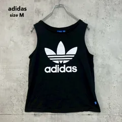 adidas originals アディダスオリジナルス サイズM ブラック タンクトップ ルーズタンク ノースリーブ トレフォイルロゴ 三つ葉 プリント カットソー トップス スポーツウェア トレーニング フィットネス ジム ランニング ★ ■◆のサムネイル
