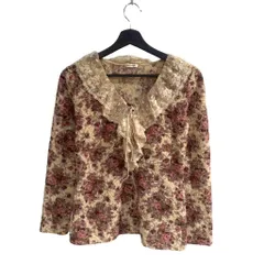 レストローズ L'EST ROSE シャツ レース フリル 総柄 M ベージュ ■GY99のサムネイル