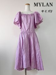 美品 MYLAN マイラン トップス ブラウス フリル Vネック リネン F