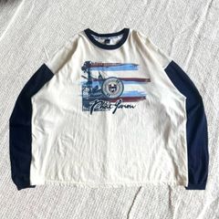 80sUSA製ラグランロングスリーブTシャツリンガーネックヴィンテージ 