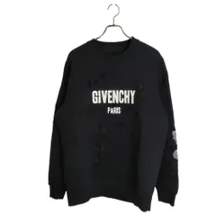 GIVENCHY ジバンシィ Distressed Crewneck Sweatshirt ダメージ加工 デストロイ  クルーネック スウェットシャツ BM70393Y0S M ブラック メンズのサムネイル