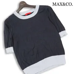 MAX&CO. マックスアンドコー 春夏★ シルク 五分袖 切替 サマー ニット セーター Sz.M　レディース 黒のサムネイル