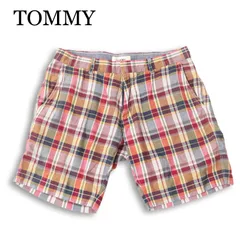 TOMMY トミー ヒルフィガー 春夏★ マドラス チェック ショート パンツ Sz.M メンズのサムネイル
