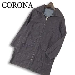 CORONA コロナ 2WAY リバーシブル★ シャンブレー ロング ジップ ジャケット コート 日本製 Sz.S メンズのサムネイル