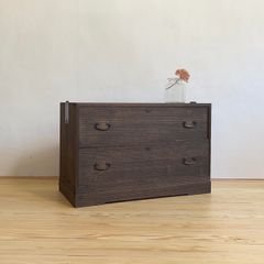 無垢材　和箪笥　収納棚　M091　古道具　和家具　ビンテージ　アンティーク 和箪笥 ブラウン 4段 無垢 収納棚 2A107s 古道具 古家具 アンティーク