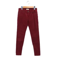 ヤヌーク YANUK コーデュロイ スリムパンツ テーパード ローライズ コットン 綿 ジップフライ 小さいサイズ 23 ブリック /NT19