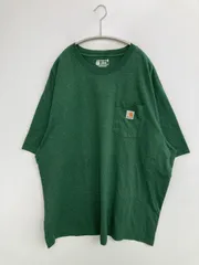 Carhartt カーハート Tシャツ/カットソー 2XL グリーン 無地 ワンポイント ブランドロゴ ミドル丈 半袖 クルーネック(丸首) メンズ