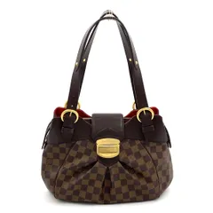 LOUIS VUITTON システィナPM ダミエエベヌ ダミエエベヌ レザー×PVC ブラウン ハンドバッグ ゴールド N41542