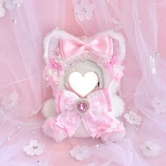 おすわりぬい服 薄ギンガムチェック 白 ピンク ねこ - メルカリ