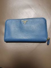 PRADA サフィアーノレザー 長財布 ブルー - メルカリ