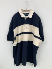 Polo by Ralph Lauren ポロバイラルフローレン ポロシャツ XXL ネイビー ボーダー柄 ワンポイント 半袖 メンズ