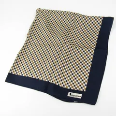 アクアスキュータム スカーフ チェック柄 シルク 日本製 ブランド 小物 レディース ネイビー Aquascutum 【中古】のサムネイル