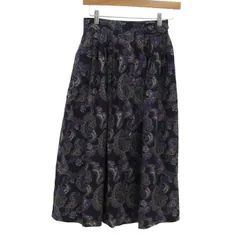 ローラアシュレイ スカート ボトムス ペイズリー柄 ウール混 日本製 レディース 11サイズ パープル×ブラック Laura Ashley 【中古】のサムネイル