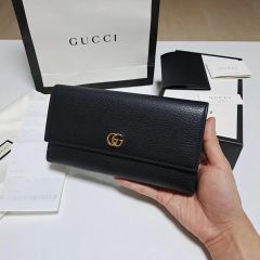 GUCCI GGマーモント ラウンドファスナー長財布 ブラック - メルカリ