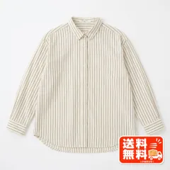 Samansa Mos2 blue ストライプ柄 長袖シャツ Lサイズ