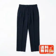 ネイビー タック入り スラックスパンツ メンズ シンプル ベーシック GLOBAL WORK風のサムネイル