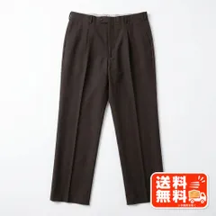 スラックス ダークブラウン 無地 ワンタック ストレートパンツ メンズ J.PRESS風のサムネイル